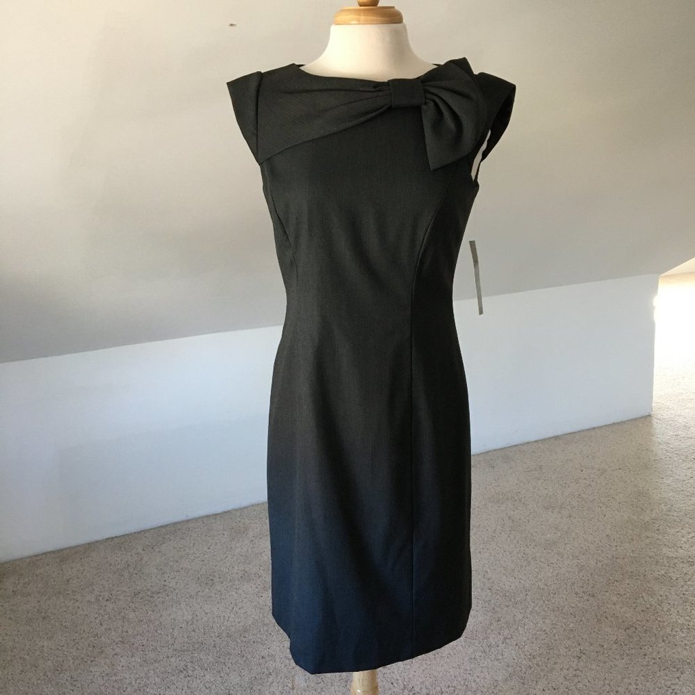 Sleek Chic Bow Collar Sheath Dress
